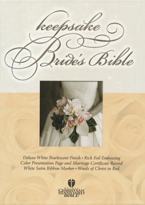 HCSB Keepsake Brides Bible White Satin LeatherTouch w/Silver Edge - Holman Bible Publishers